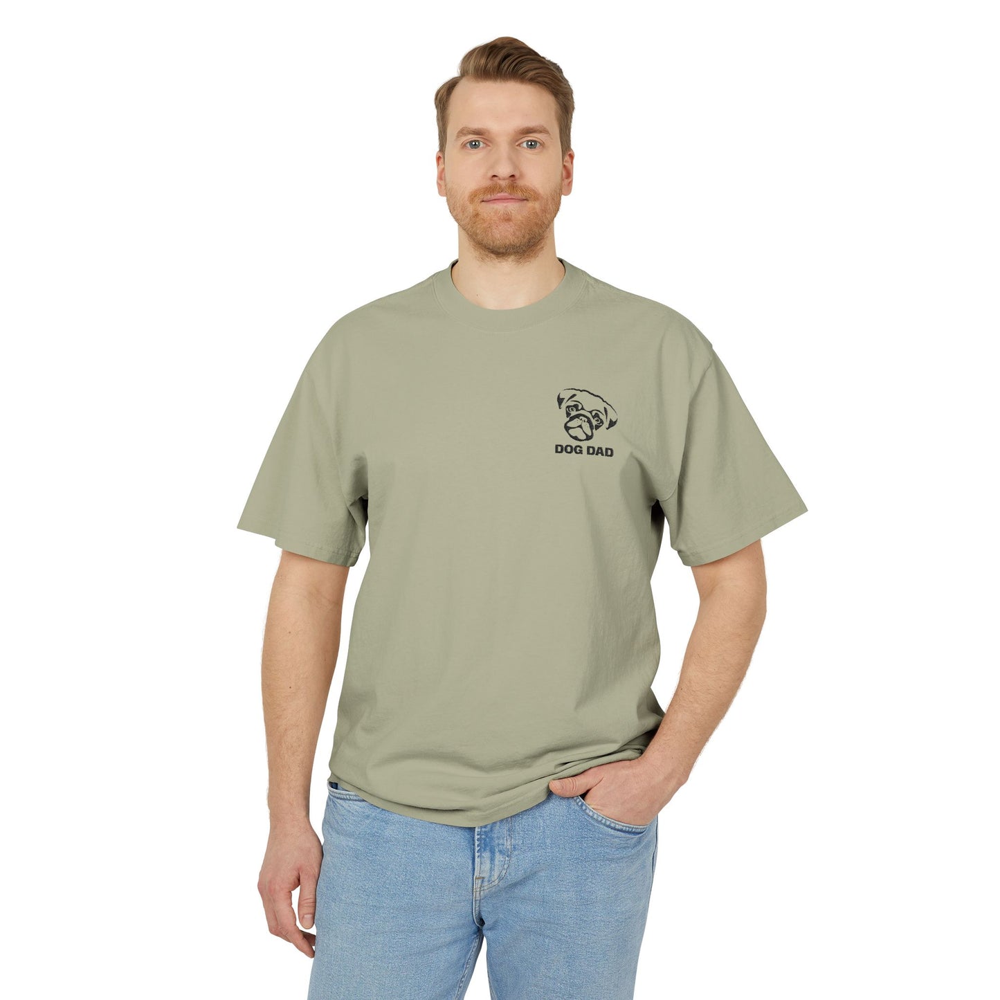 Dog Dad Tee — Vintage Faded Embroidered Chest Detail