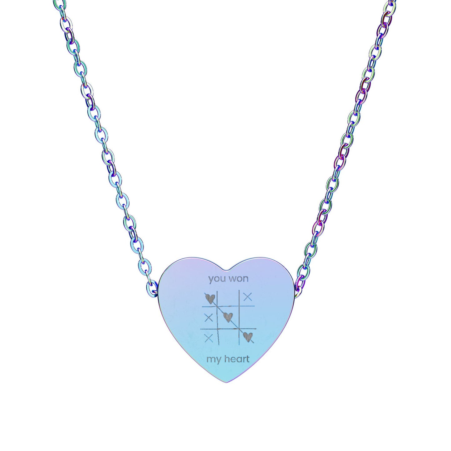 You Won My Heart" Tic-Tac-Toe Necklace