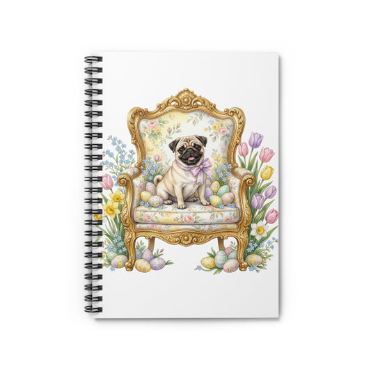 Easter Pug Spiral Notebook — Limited Edition Spring Stationery | Pug Lover Gift