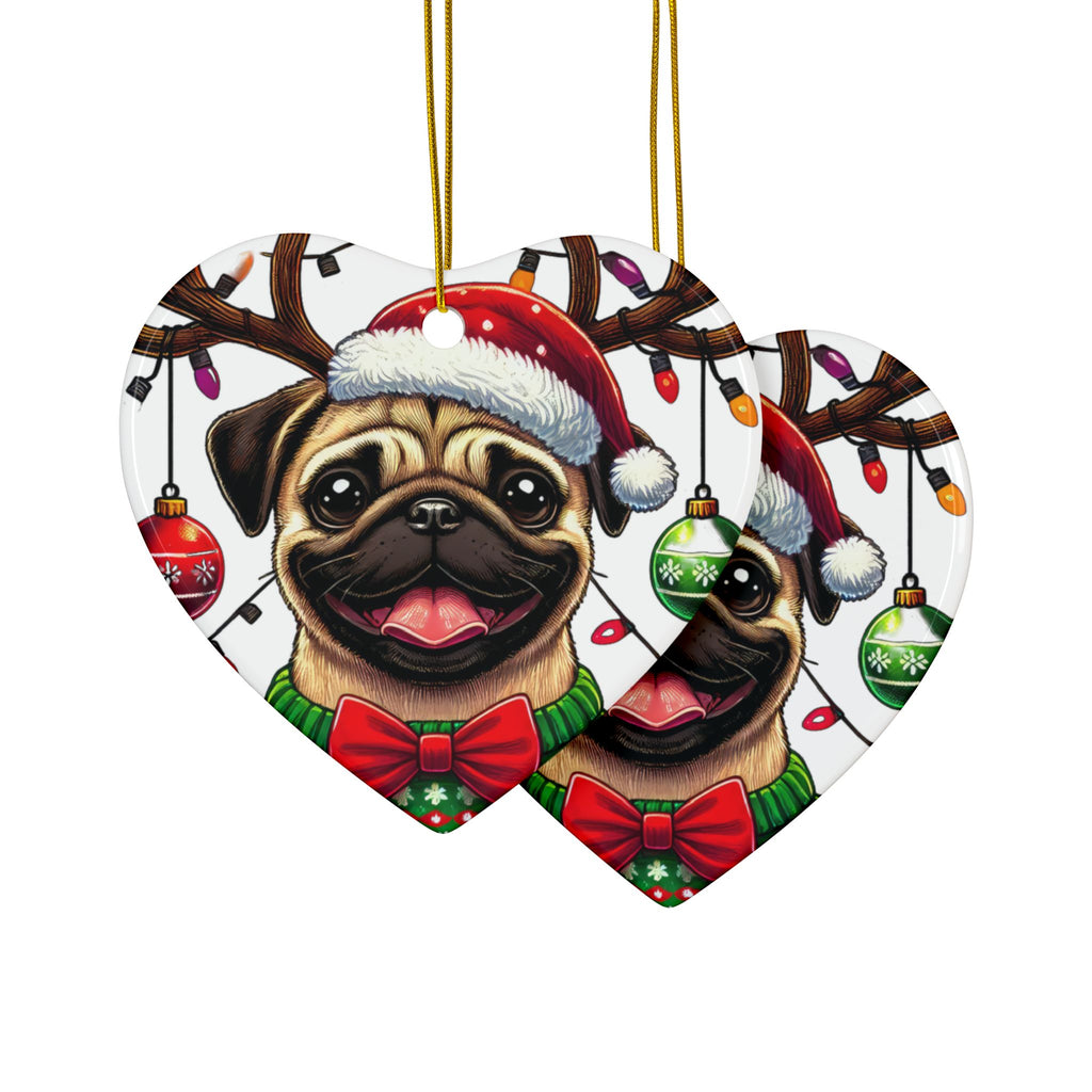 Pug Lights Up Christmas Ornament – Cheerful Holiday Keepsake | Double-Sided Festive Decor (1–10 Pack)