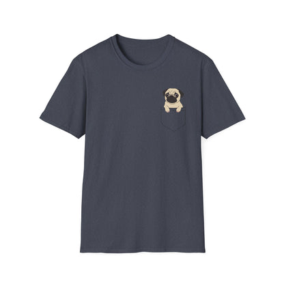 Pocket Pug T-Shirt — Cute Minimalist Pug Tee for Animal Lovers