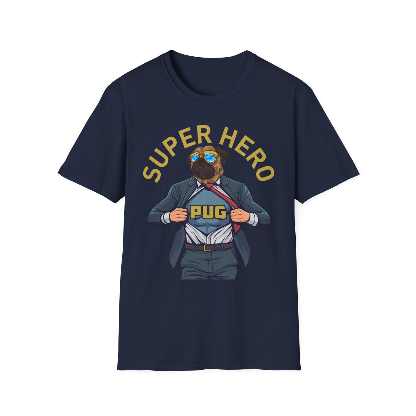 Pug Superhero Unisex T-Shirt — Funny Pug Dog Graphic Tee