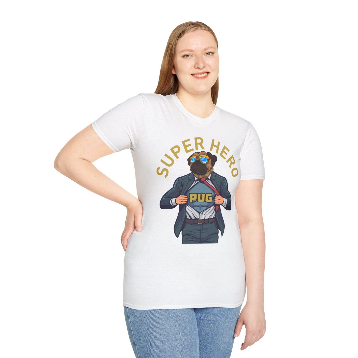 Pug Superhero Unisex T-Shirt — Funny Pug Dog Graphic Tee