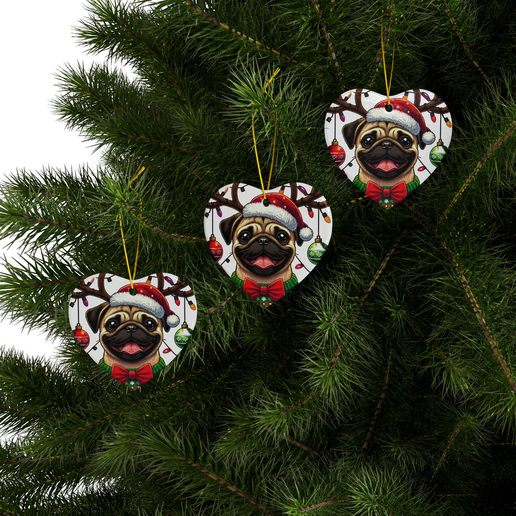 Pug Lights Up Christmas Ornament – Cheerful Holiday Keepsake | Double-Sided Festive Decor (1–10 Pack)