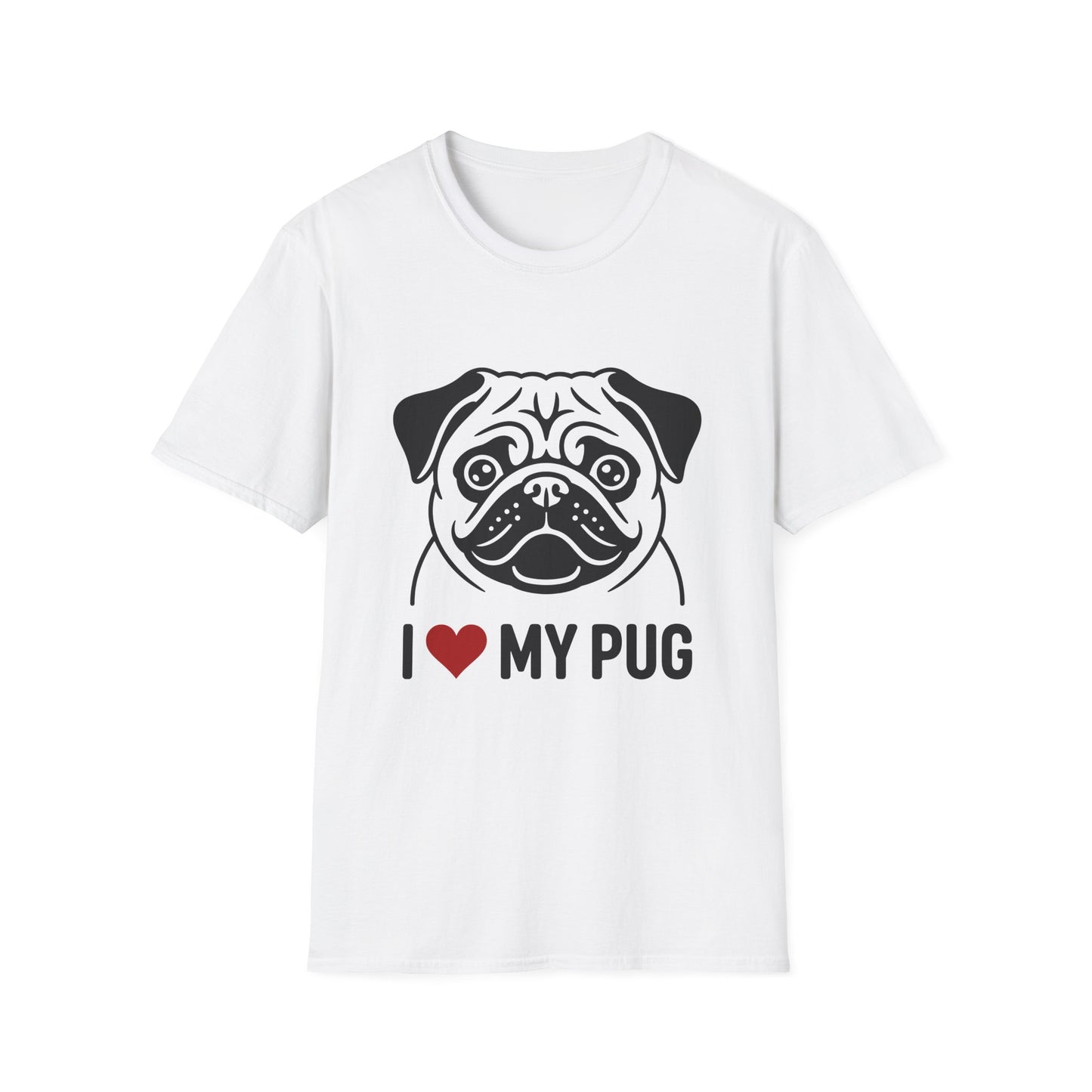 I Love My Pug T-Shirt — Cute Pug Silhouette Tee for Dog Lovers