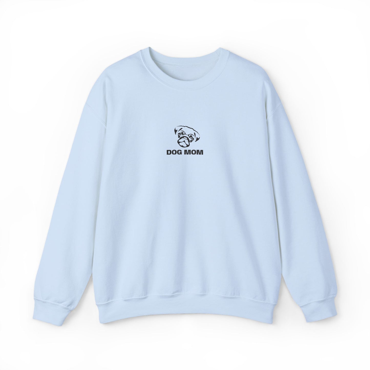 Dog Mom Pug Embroidered Crewneck
