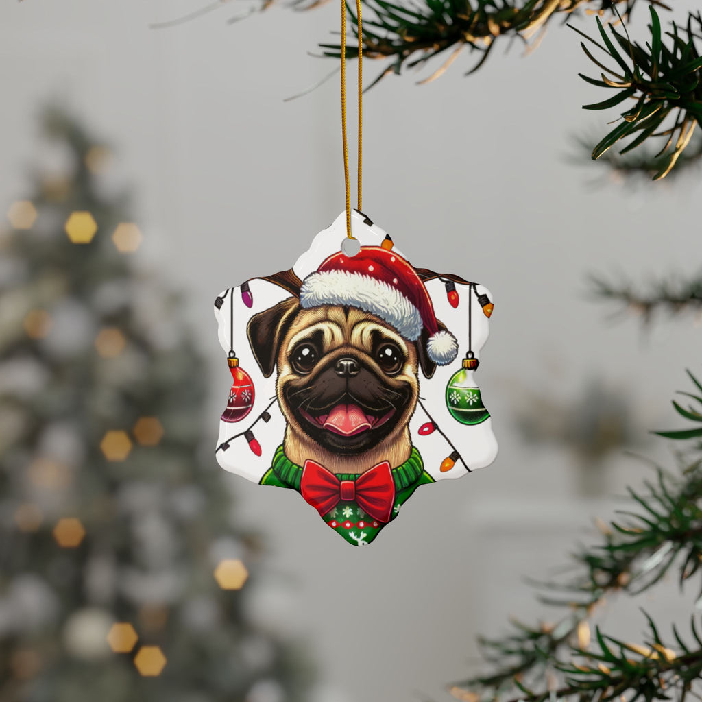 Pug Lights Up Christmas Ornament – Cheerful Holiday Keepsake | Double-Sided Festive Decor (1–10 Pack)