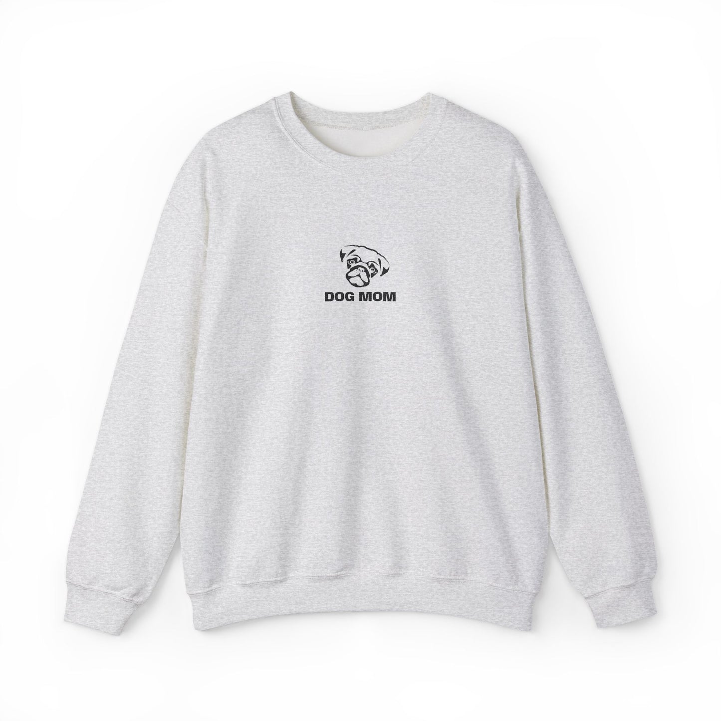 Dog Mom Pug Embroidered Crewneck