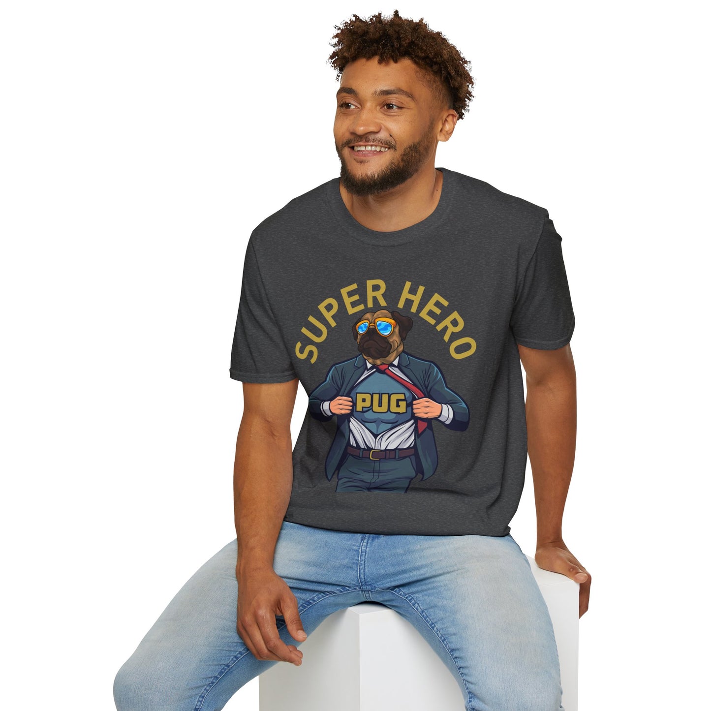 Pug Superhero Unisex T-Shirt — Funny Pug Dog Graphic Tee