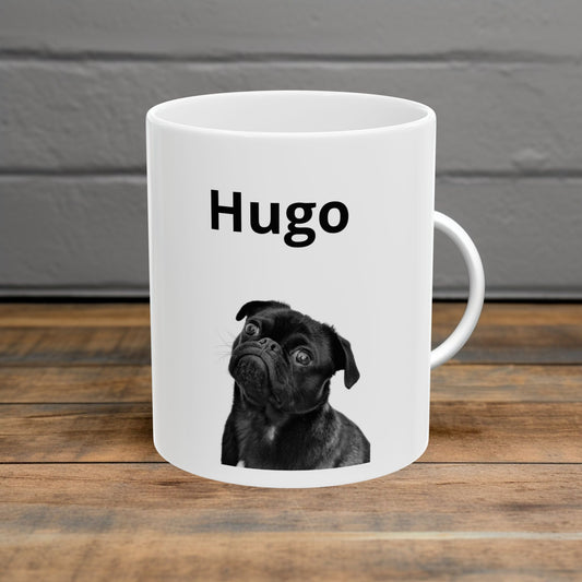 Custom Pug Mug — Personalized With Your Pug's Photo & Name 11oz & 15oz