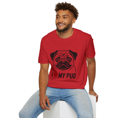 I Love My Pug T-Shirt — Cute Pug Silhouette Tee for Dog Lovers