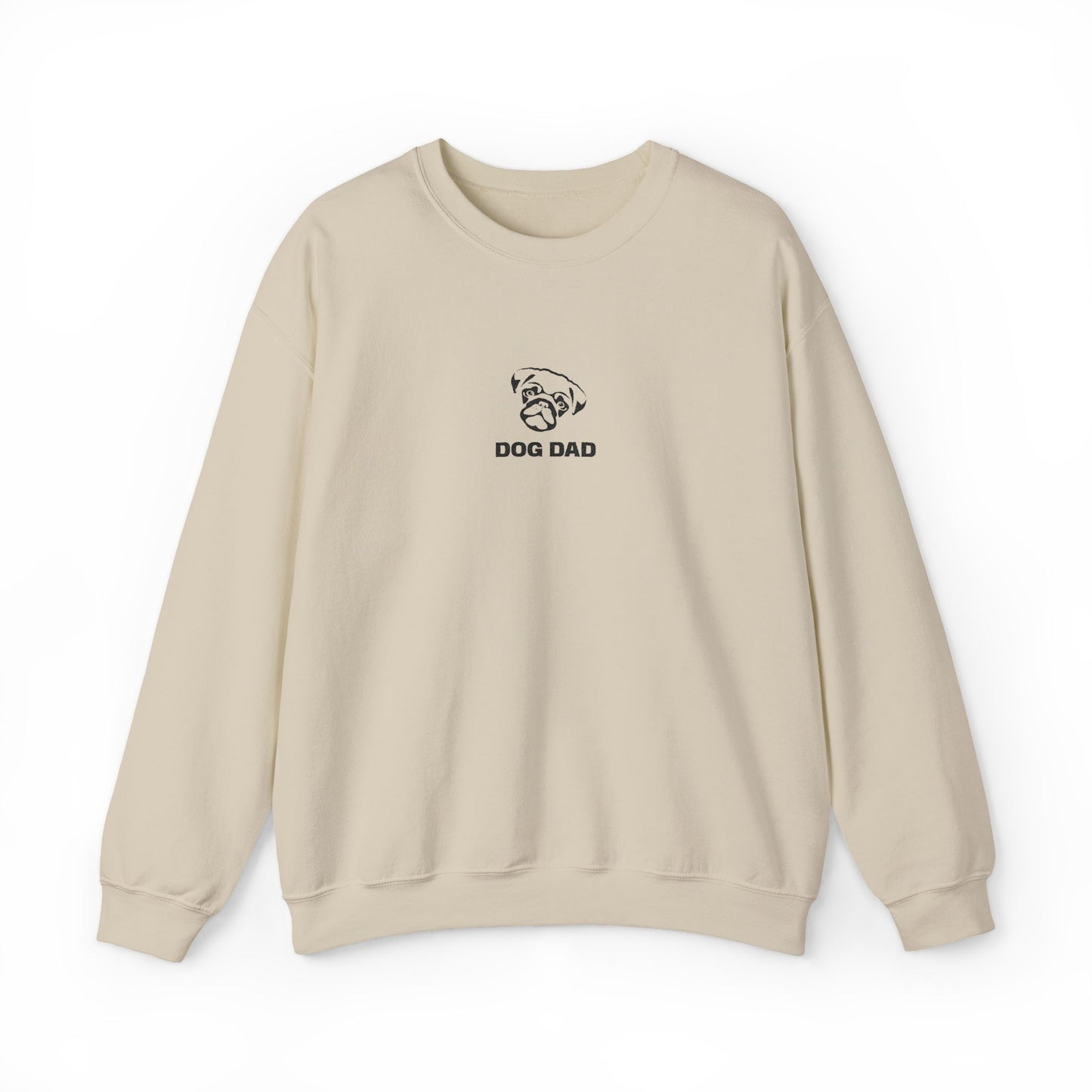 Dog Dad Pug Embroidered Crewneck