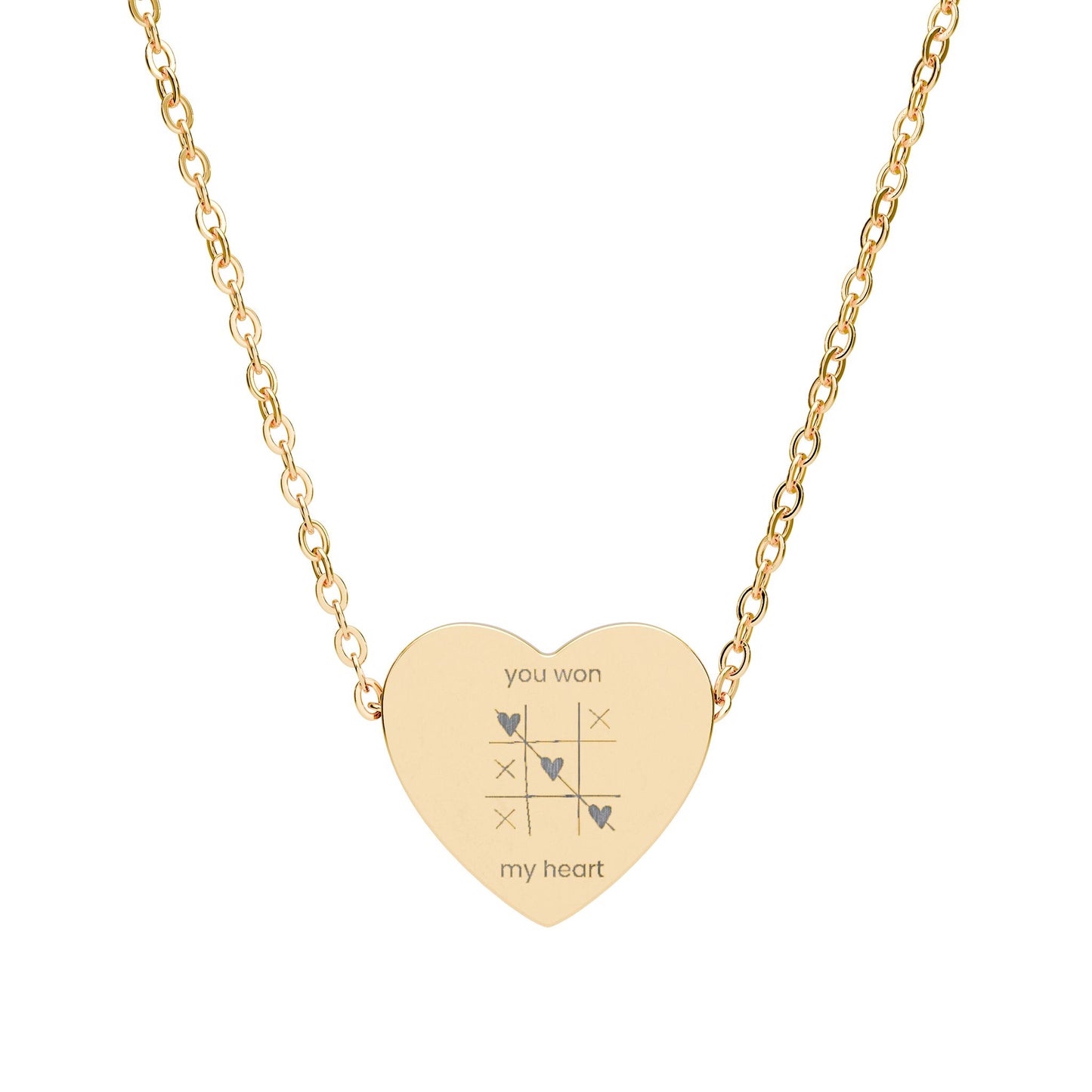 You Won My Heart" Tic-Tac-Toe Necklace