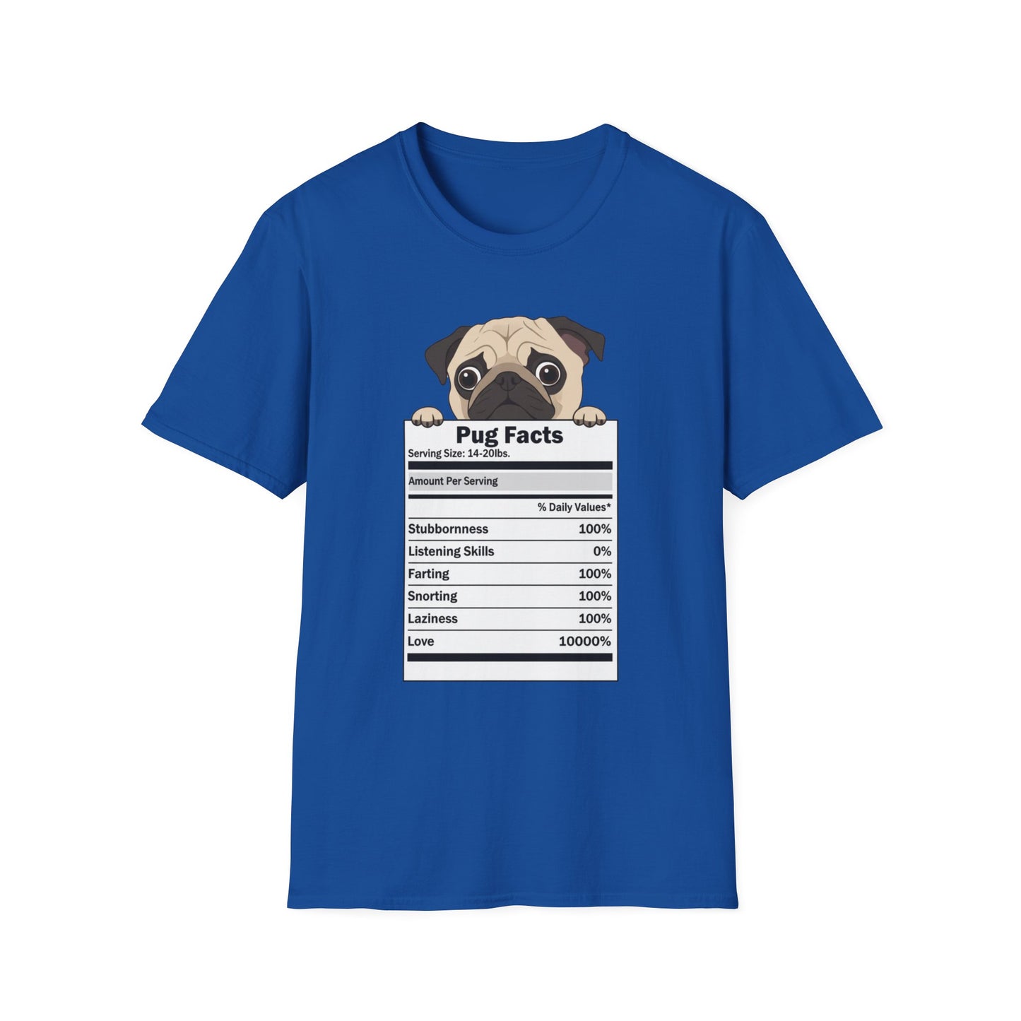 Funny Pug Facts T-Shirt — Pug Dog Graphic Tee