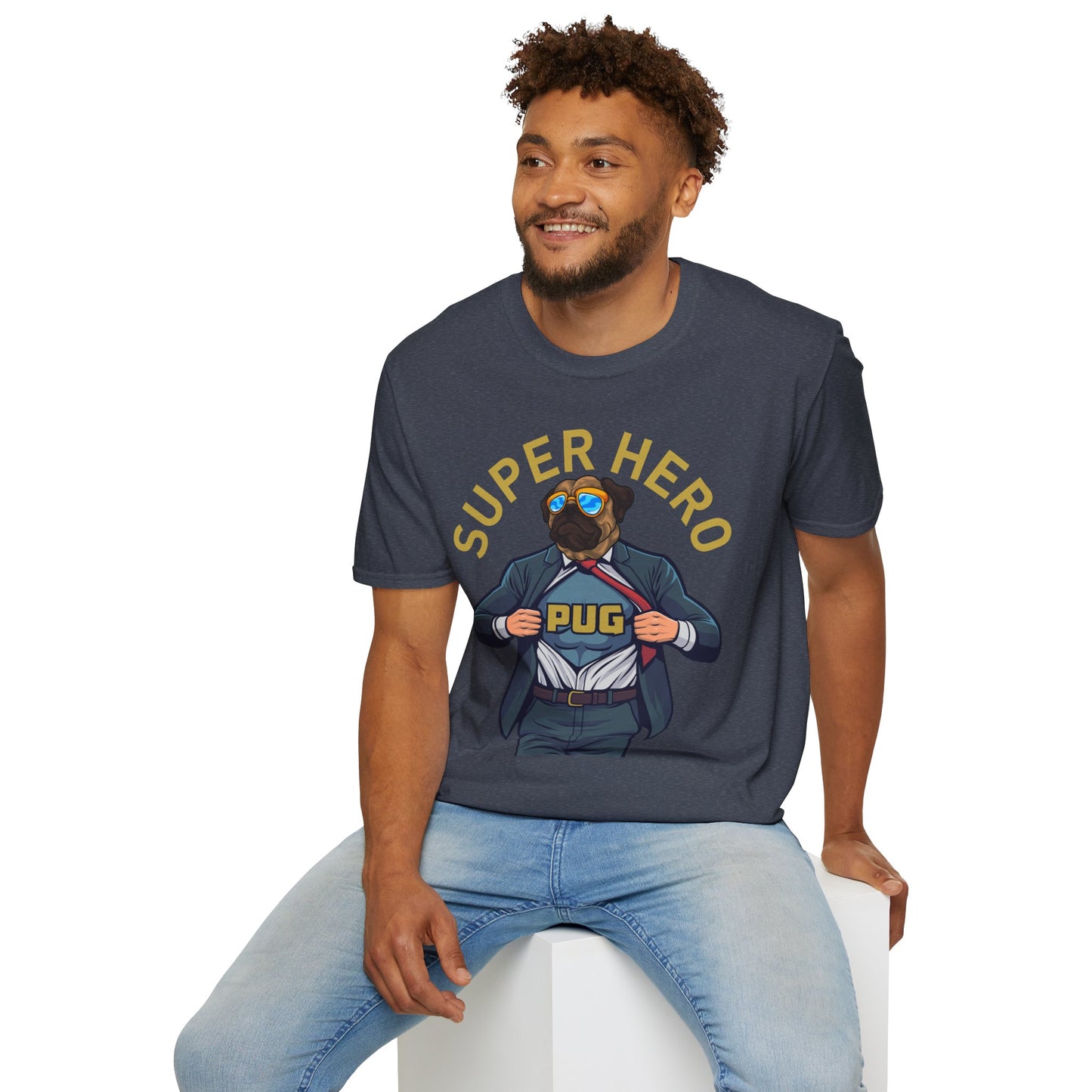 Pug Superhero Unisex T-Shirt — Funny Pug Dog Graphic Tee