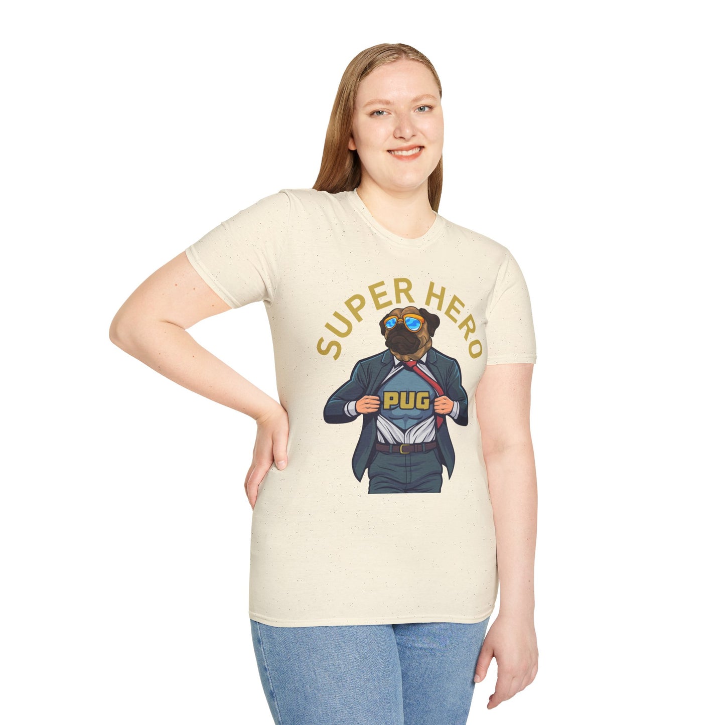 Pug Superhero Unisex T-Shirt — Funny Pug Dog Graphic Tee