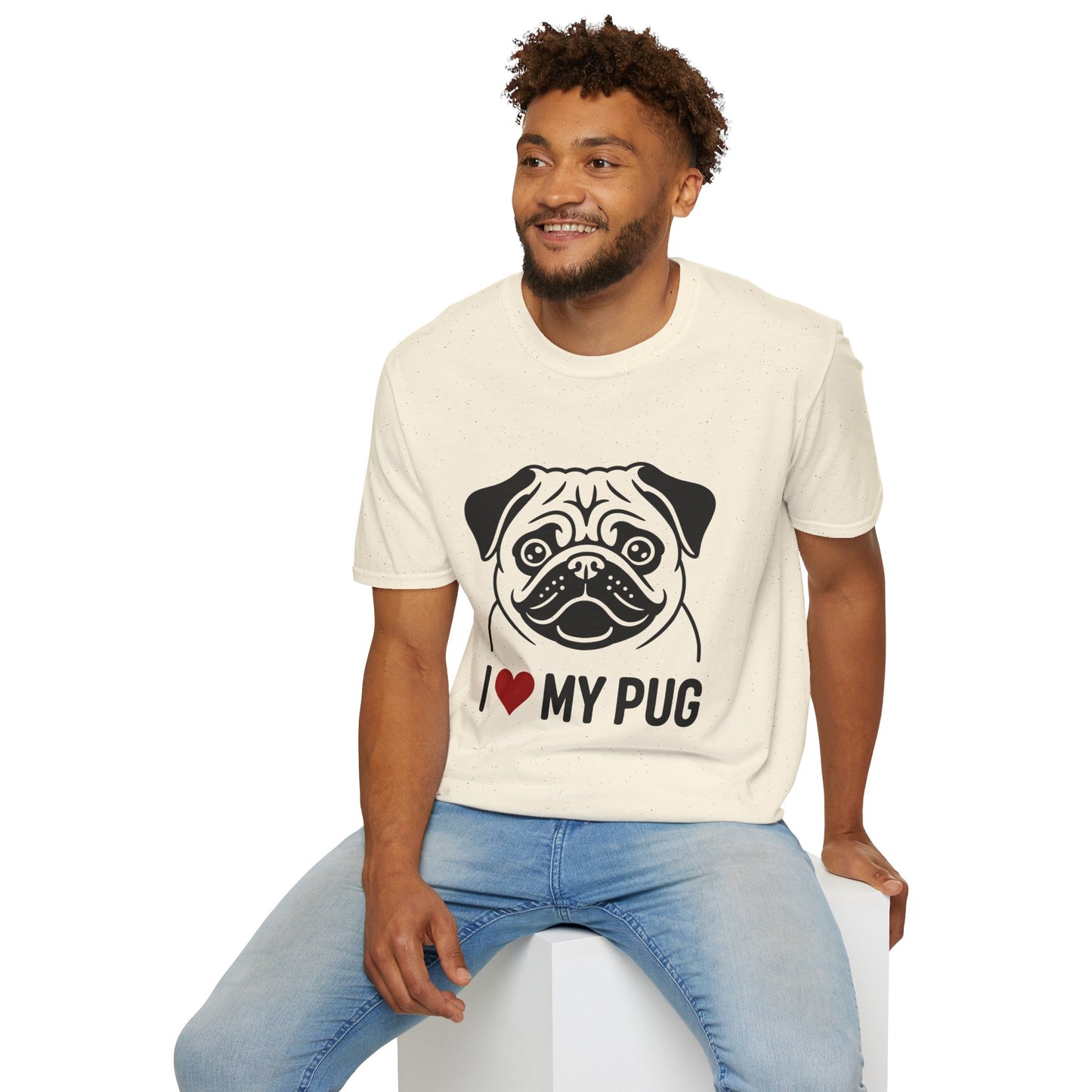 I Love My Pug T-Shirt — Cute Pug Silhouette Tee for Dog Lovers