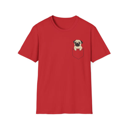 Pocket Pug T-Shirt — Cute Minimalist Pug Tee for Animal Lovers