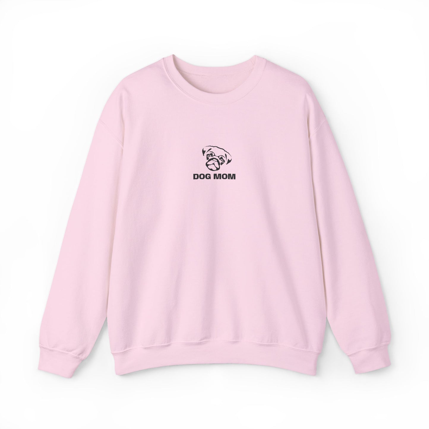 Dog Mom Pug Embroidered Crewneck