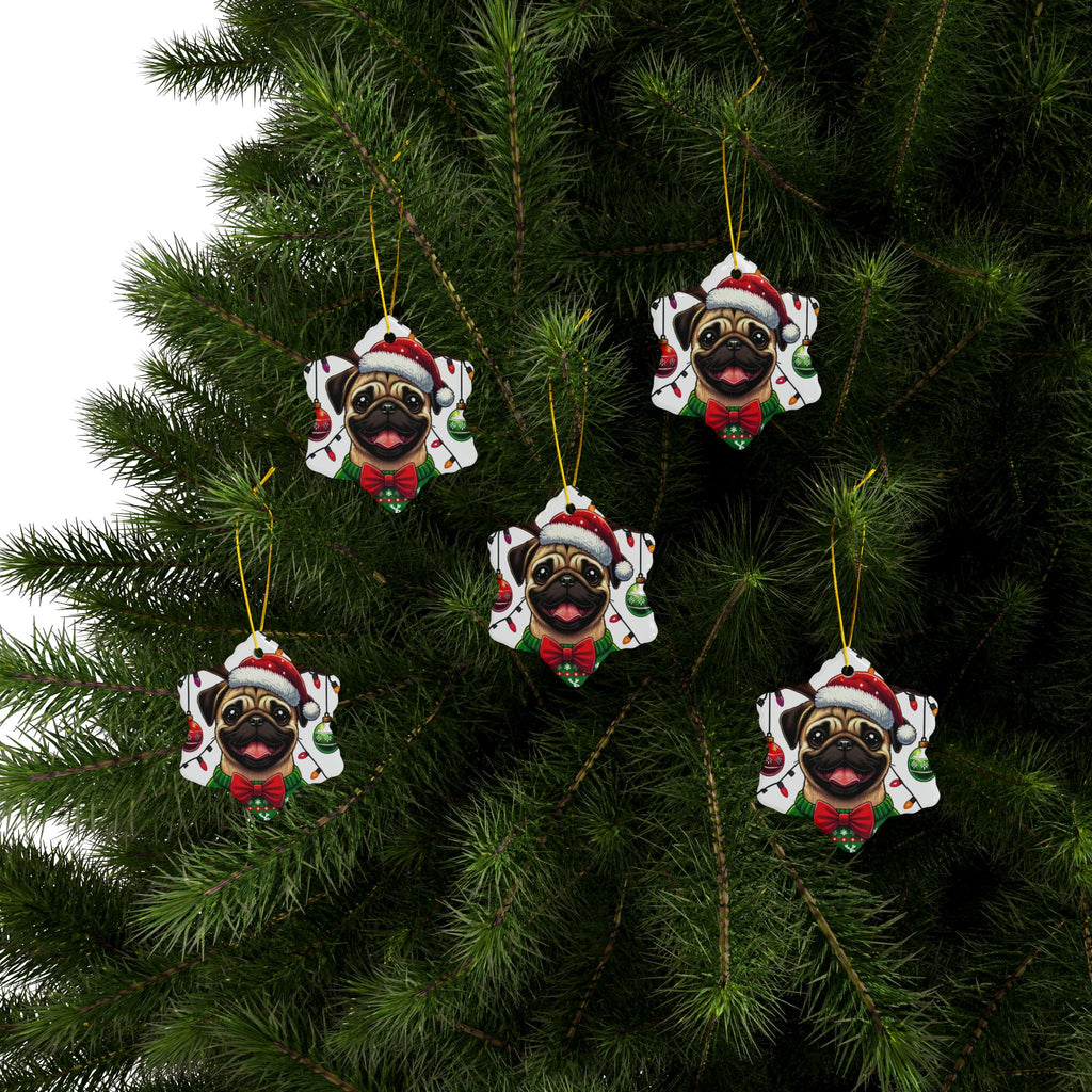 Pug Lights Up Christmas Ornament – Cheerful Holiday Keepsake | Double-Sided Festive Decor (1–10 Pack)