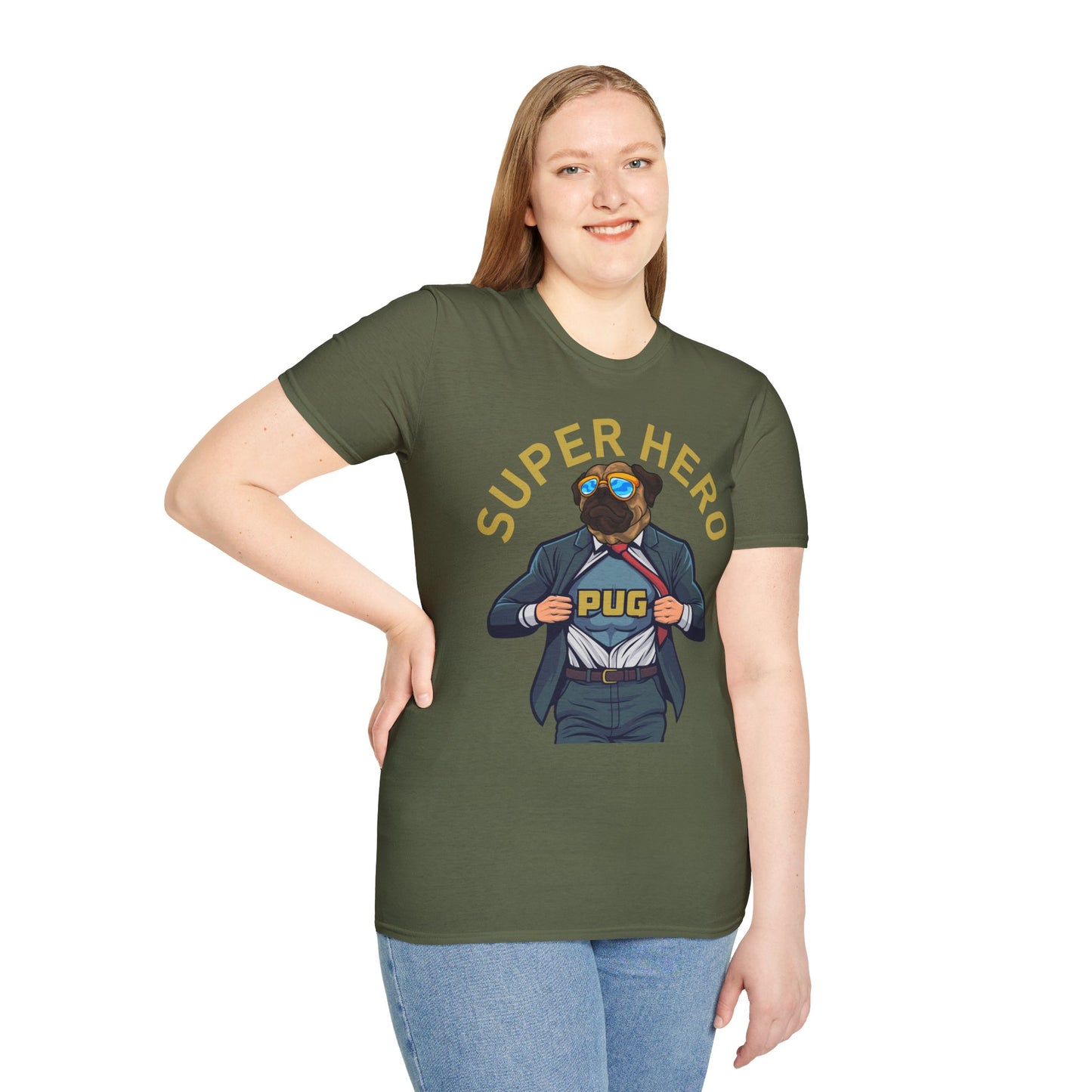 Pug Superhero Unisex T-Shirt — Funny Pug Dog Graphic Tee