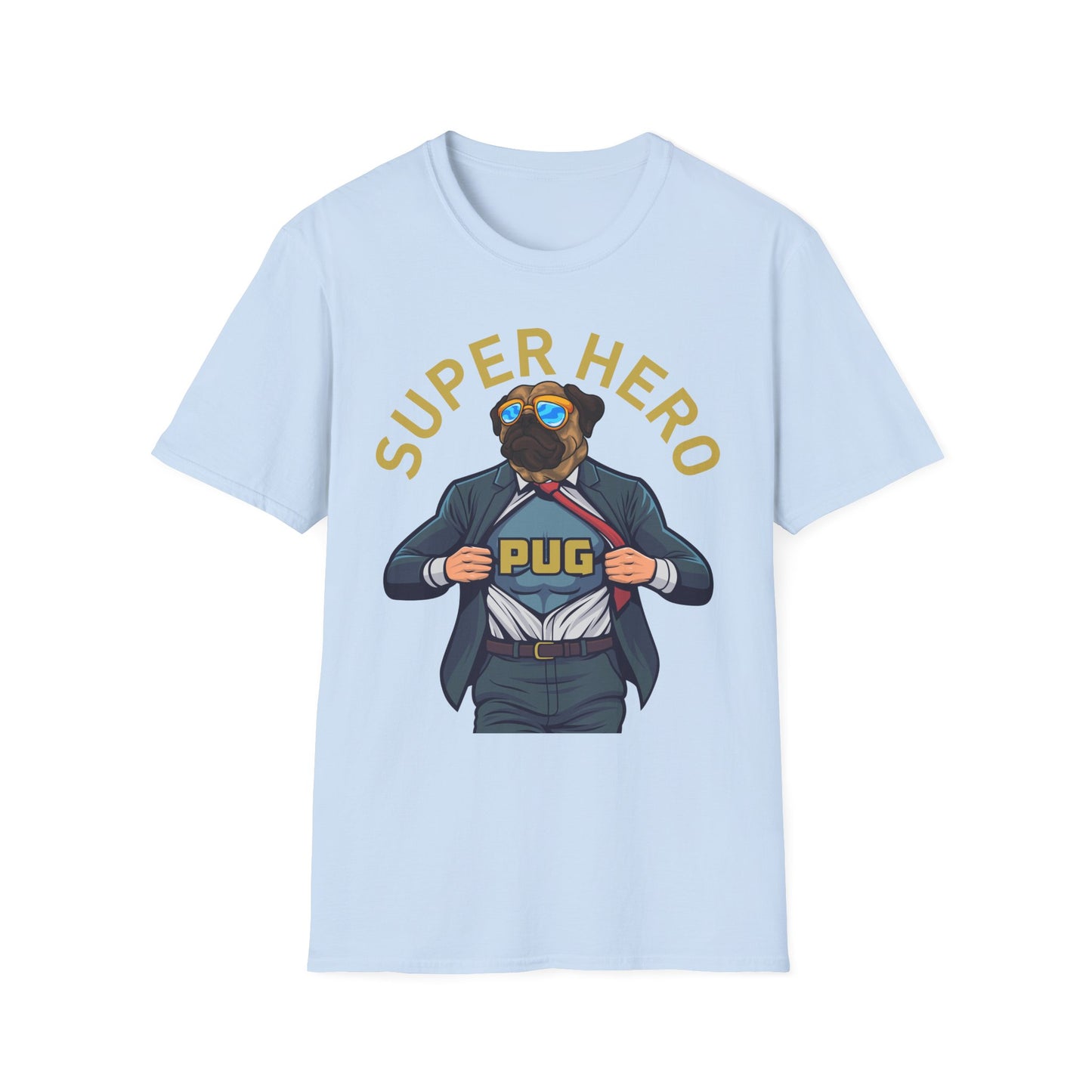 Pug Superhero Unisex T-Shirt — Funny Pug Dog Graphic Tee