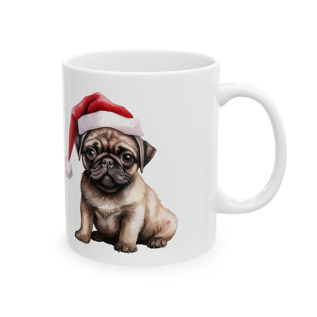 Santa Pug Mug – Festive 11oz Ceramic Coffee Cup | Merry Pugmas Collection