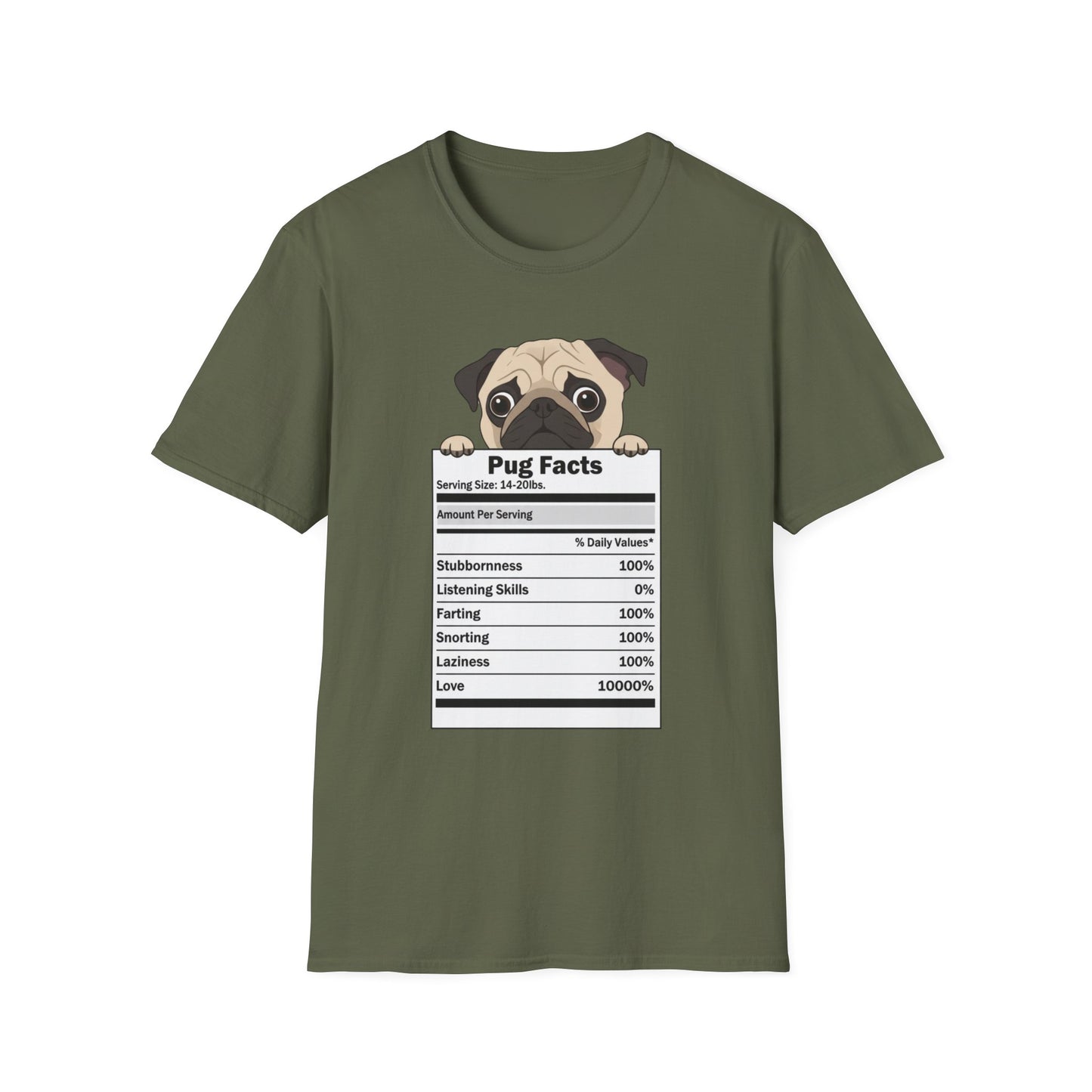Funny Pug Facts T-Shirt — Pug Dog Graphic Tee