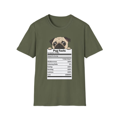 Funny Pug Facts T-Shirt — Pug Dog Graphic Tee