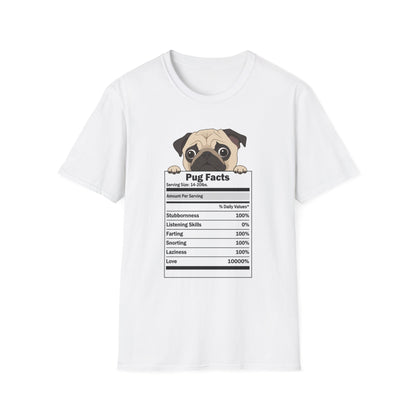 Funny Pug Facts T-Shirt — Pug Dog Graphic Tee