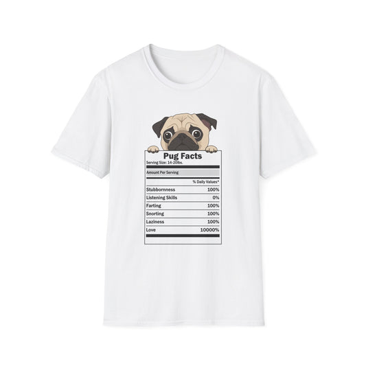 Funny Pug Facts T-Shirt — Pug Dog Graphic Tee