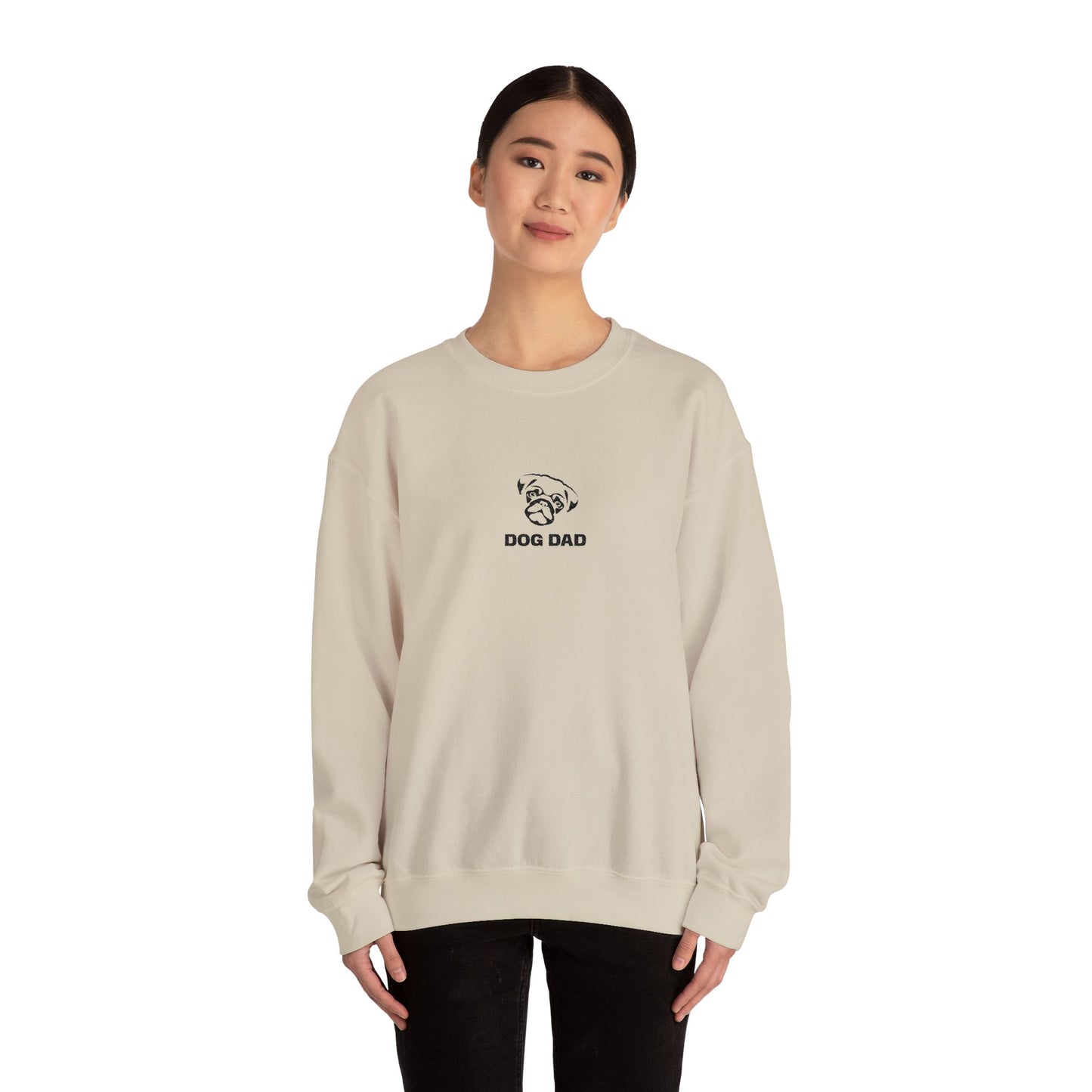 Dog Dad Pug Embroidered Crewneck