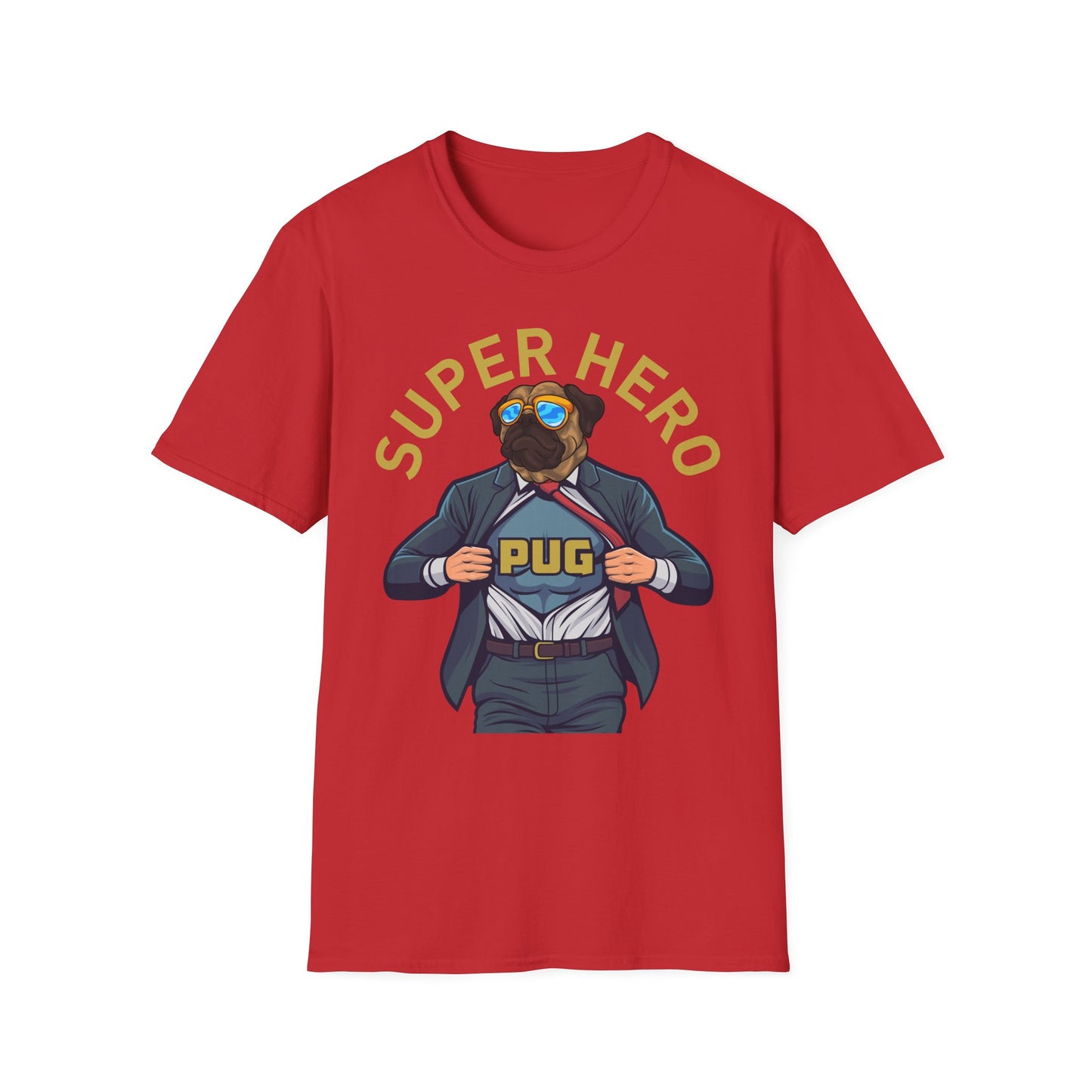 Pug Superhero Unisex T-Shirt — Funny Pug Dog Graphic Tee