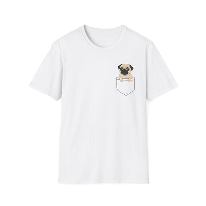 Pocket Pug T-Shirt — Cute Minimalist Pug Tee for Animal Lovers