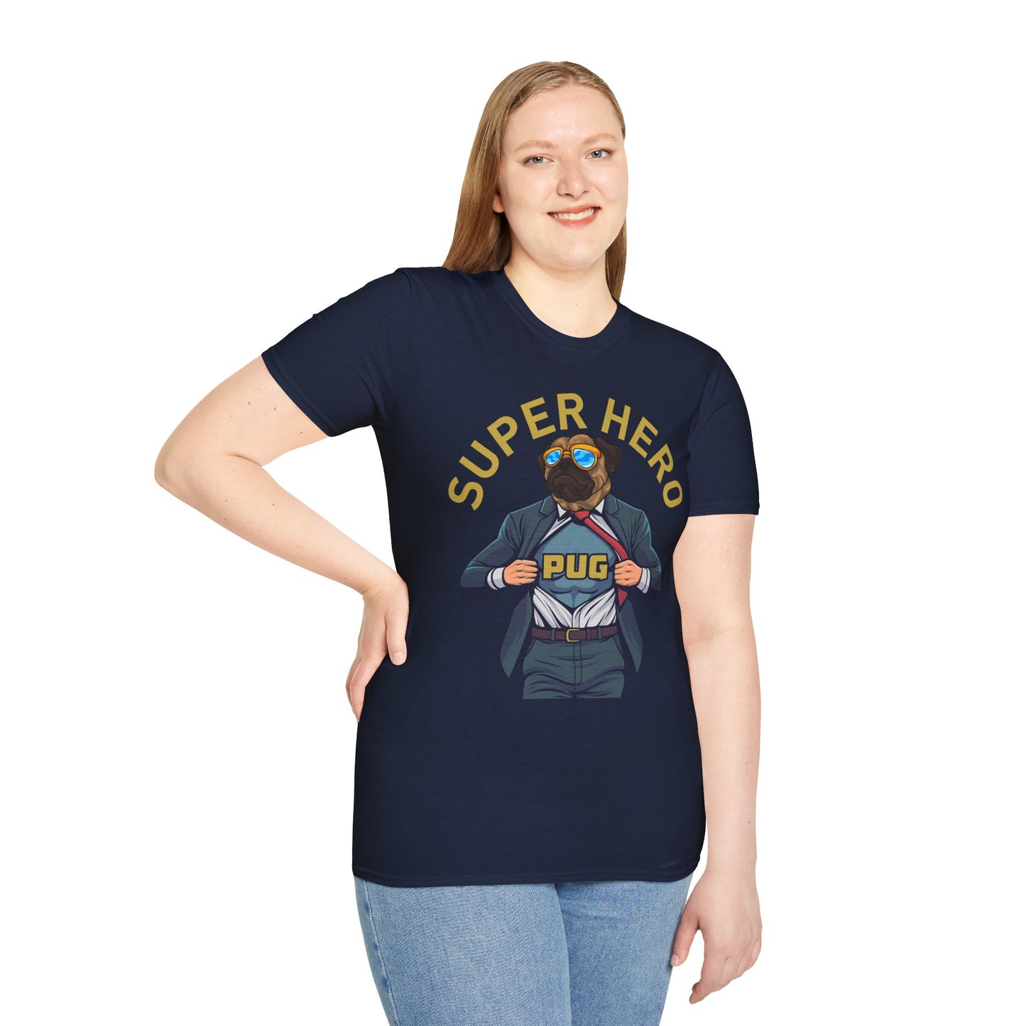 Pug Superhero Unisex T-Shirt — Funny Pug Dog Graphic Tee