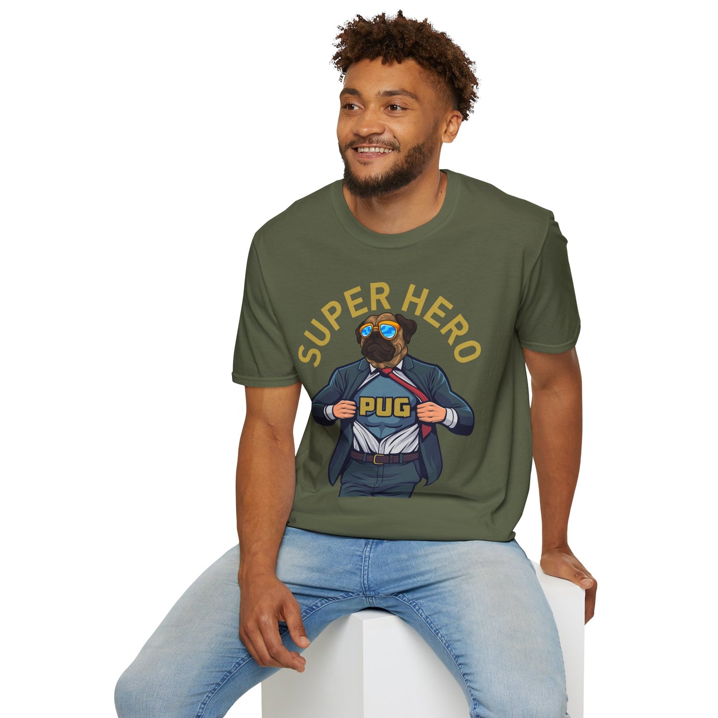 Pug Superhero Unisex T-Shirt — Funny Pug Dog Graphic Tee