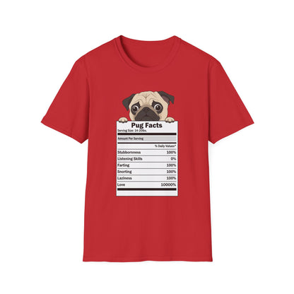 Funny Pug Facts T-Shirt — Pug Dog Graphic Tee