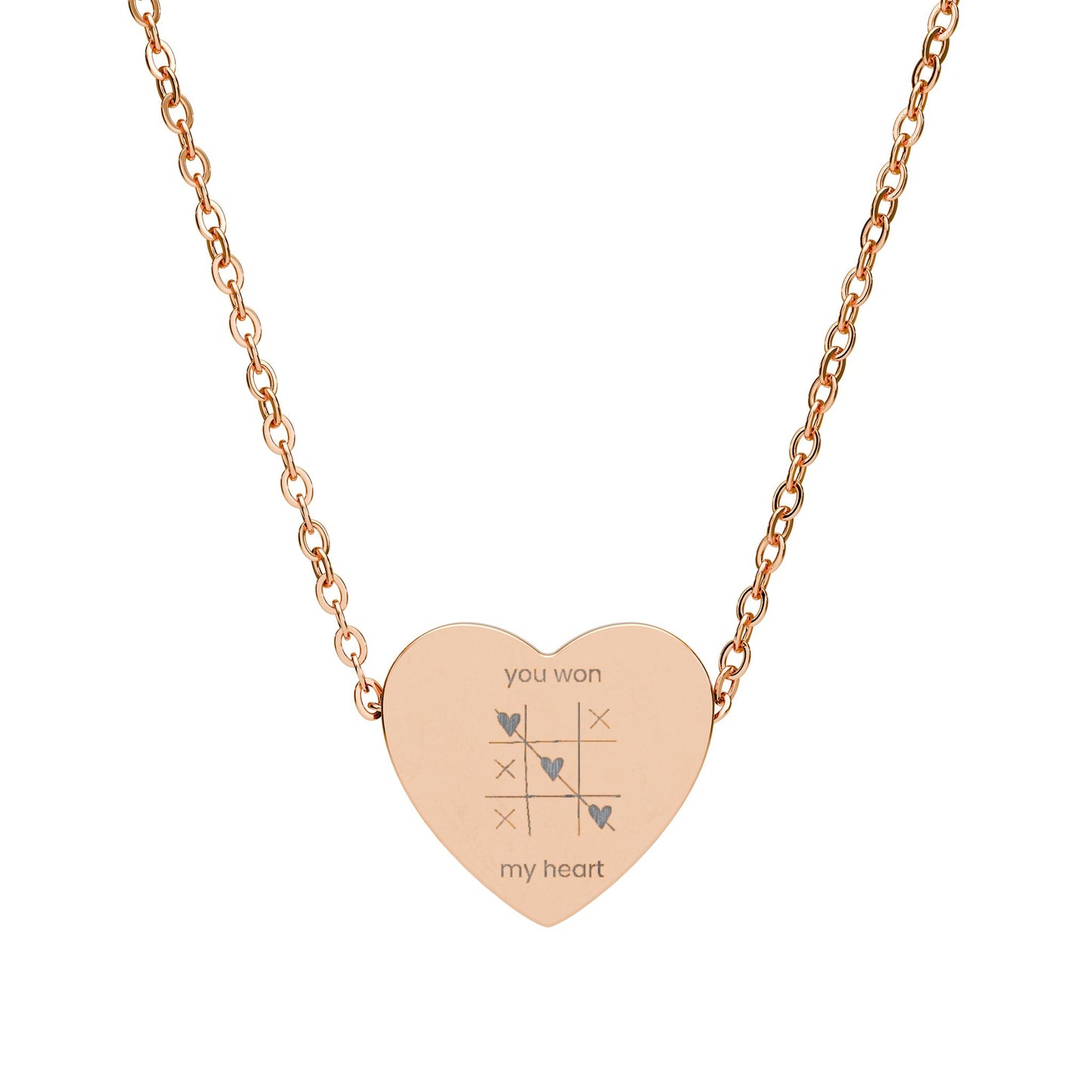 You Won My Heart" Tic-Tac-Toe Necklace
