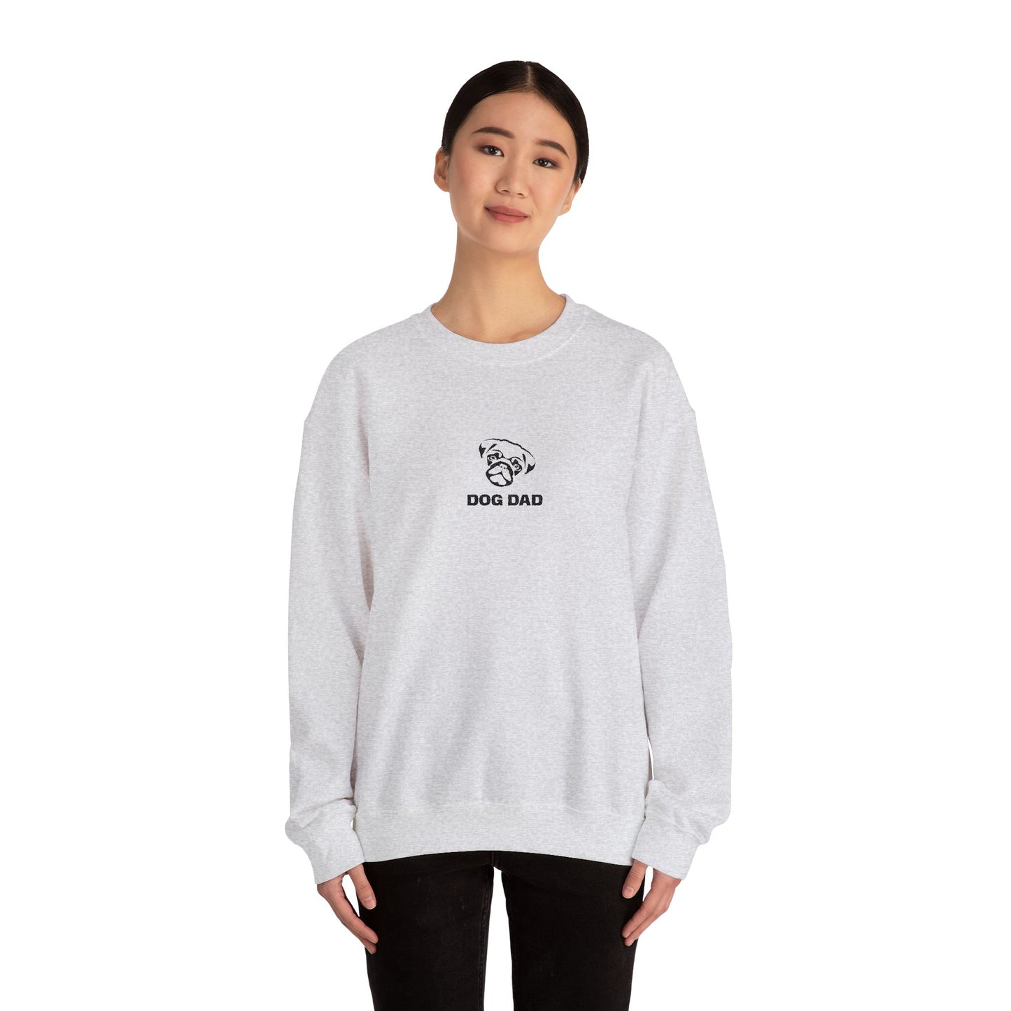 Dog Dad Pug Embroidered Crewneck