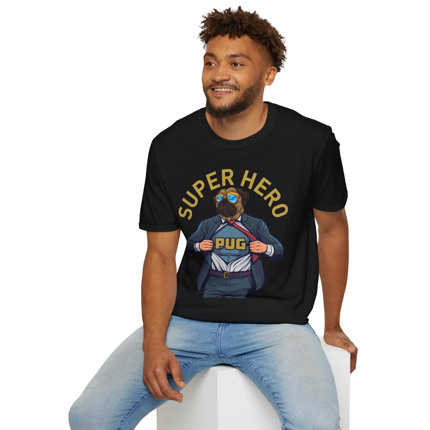 Pug Superhero Unisex T-Shirt — Funny Pug Dog Graphic Tee
