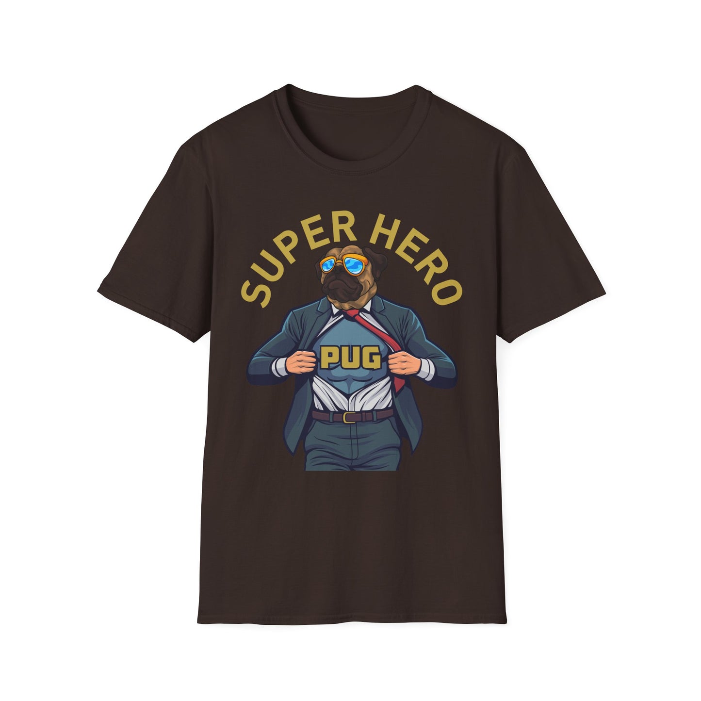 Pug Superhero Unisex T-Shirt — Funny Pug Dog Graphic Tee