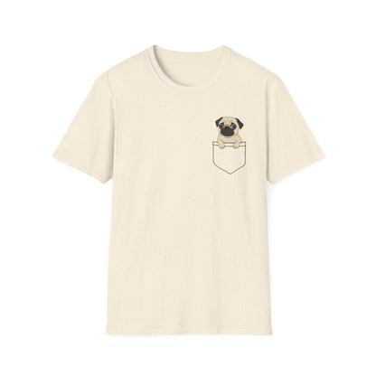 Pocket Pug T-Shirt — Cute Minimalist Pug Tee for Animal Lovers