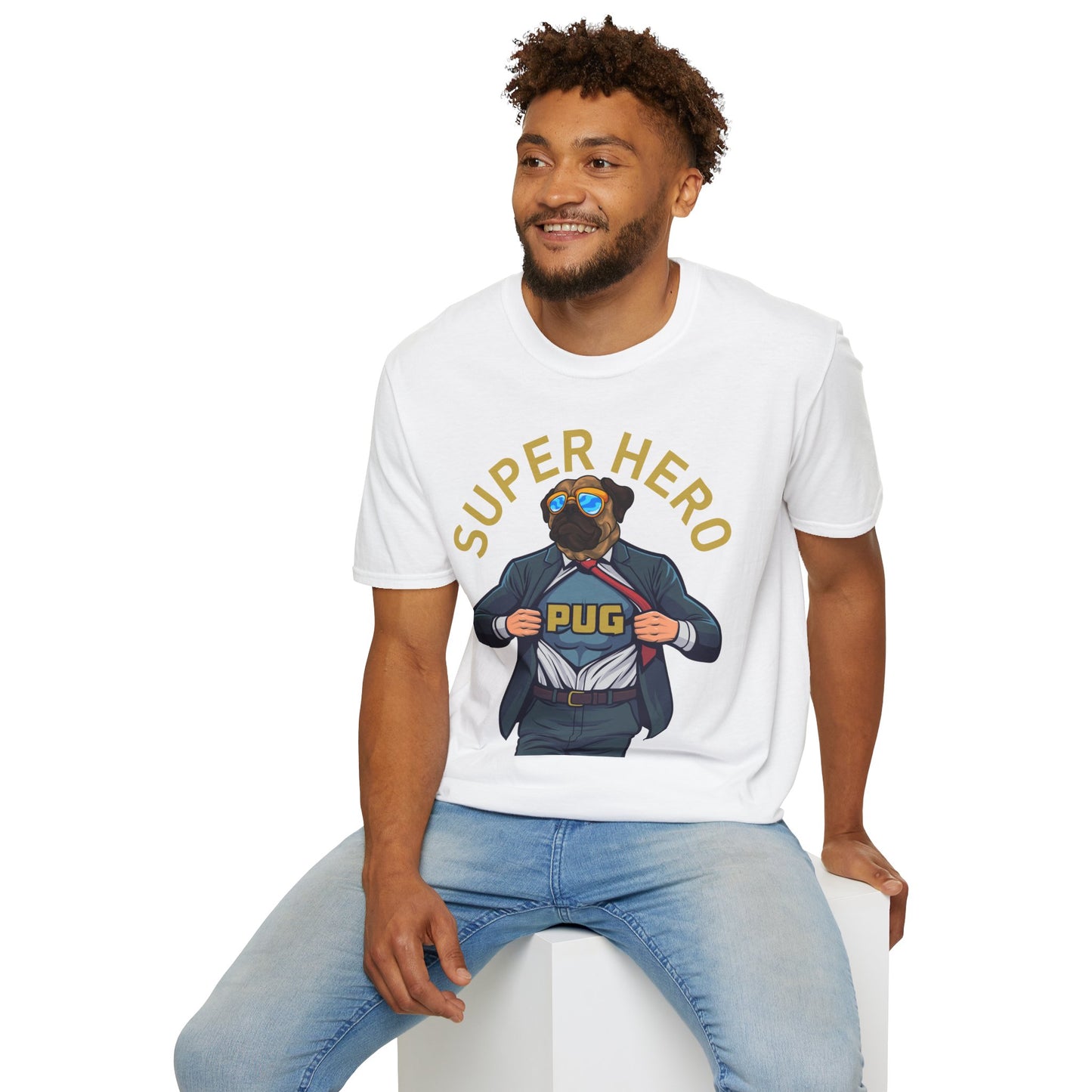 Pug Superhero Unisex T-Shirt — Funny Pug Dog Graphic Tee