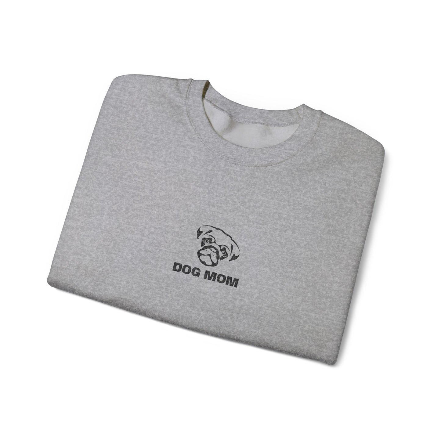 Dog Mom Pug Embroidered Crewneck