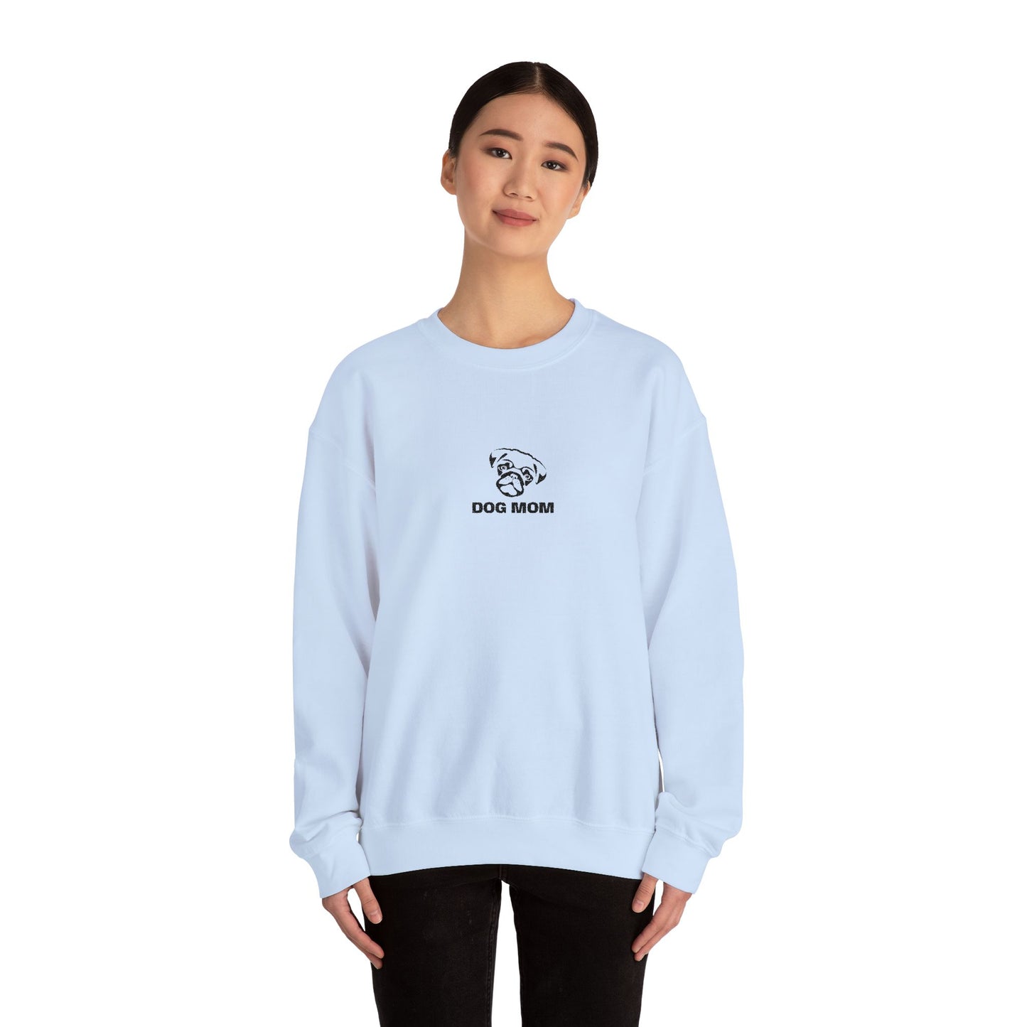 Dog Mom Pug Embroidered Crewneck