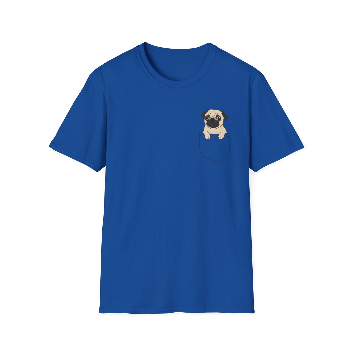 Pocket Pug T-Shirt — Cute Minimalist Pug Tee for Animal Lovers