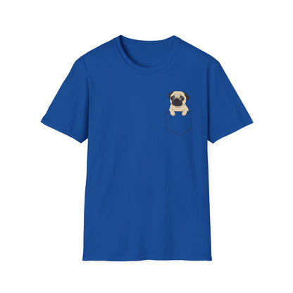 Pocket Pug T-Shirt — Cute Minimalist Pug Tee for Animal Lovers