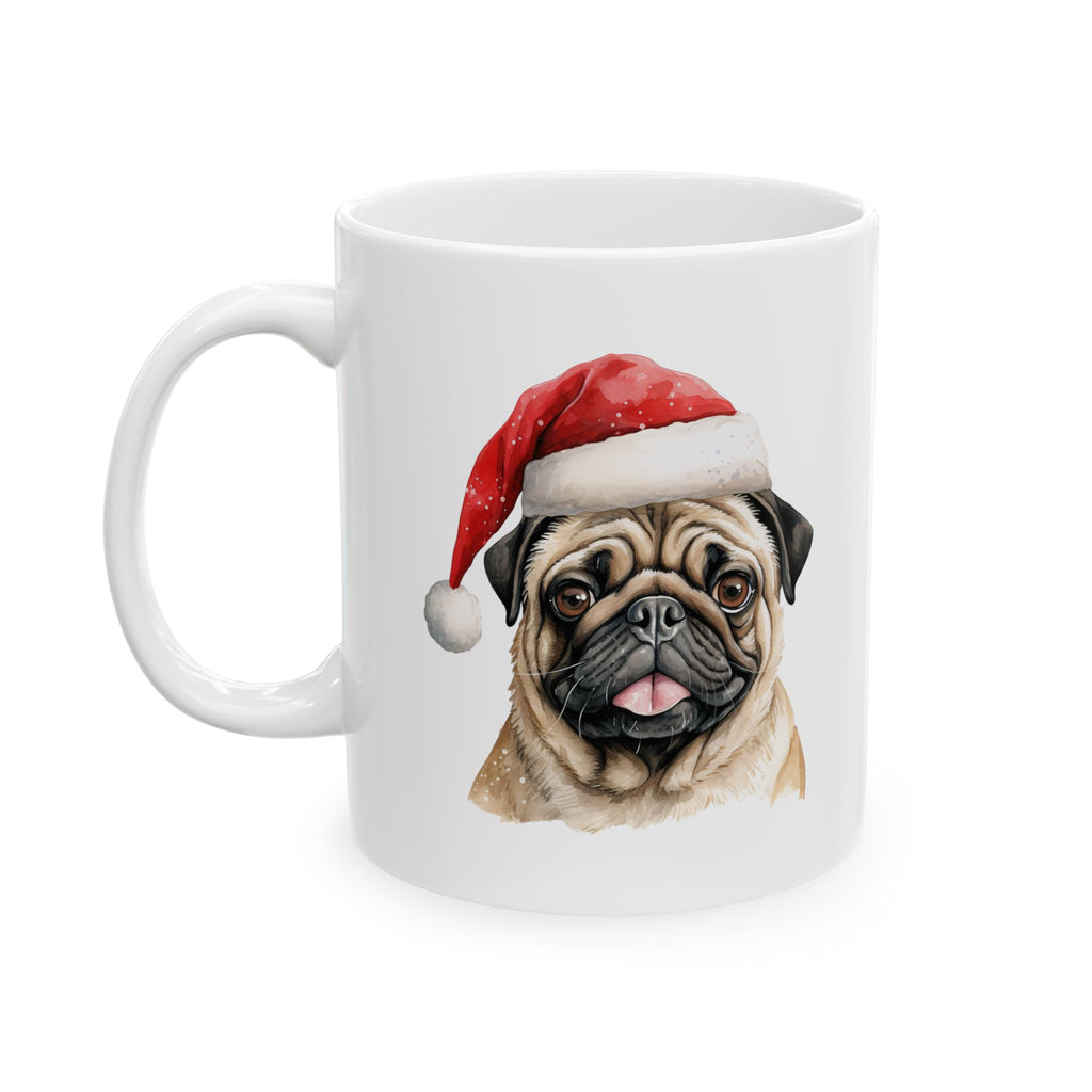 Festive Pug Ceramic Mug - Perfect Holiday Gift for Dog Lovers