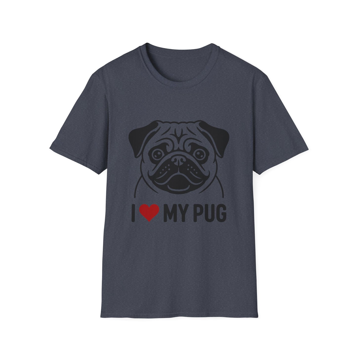 I Love My Pug T-Shirt — Cute Pug Silhouette Tee for Dog Lovers