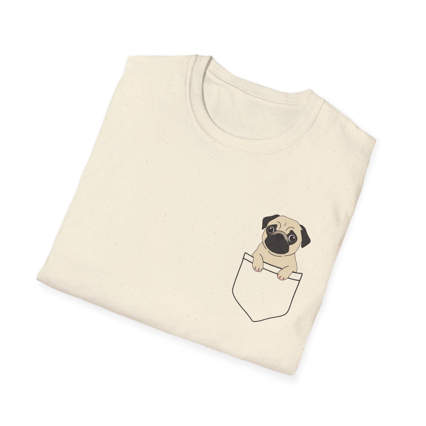 Pocket Pug T-Shirt — Cute Minimalist Pug Tee for Animal Lovers